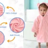 Pink Bear Baby Hooded Towel