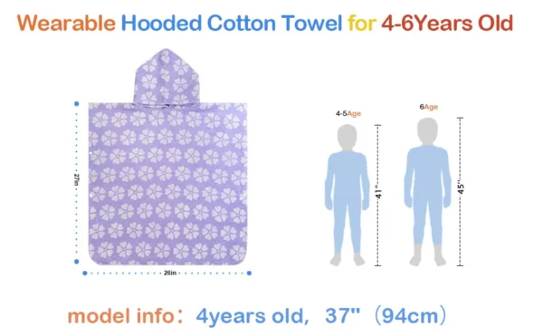 Kids Poncho Towel, 4-6 Years