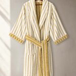samifyhome-cotton-towel-robe-shawl-collar-floral-Ivory