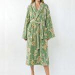 samifyhome-cotton-towel-robe-shawl-collar-floral-green2