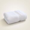 samifyhome-white-cotton-hand-towel.jpg Samifyhome folded white cotton washcloth face towel with woven border pattern